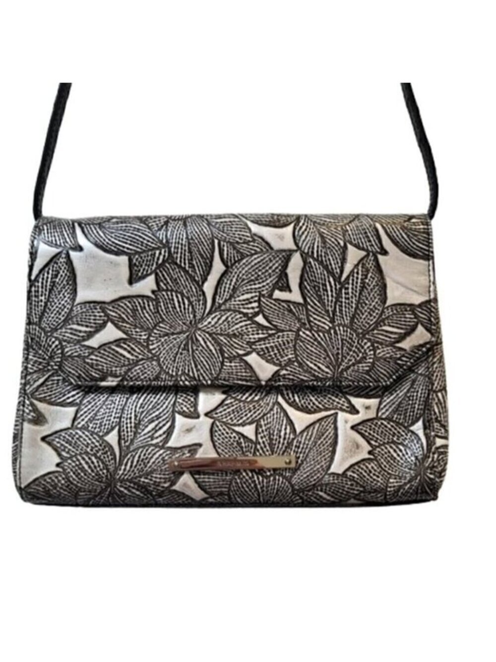 Brahmin Floral Crocodile Pattern Shoulder Bag